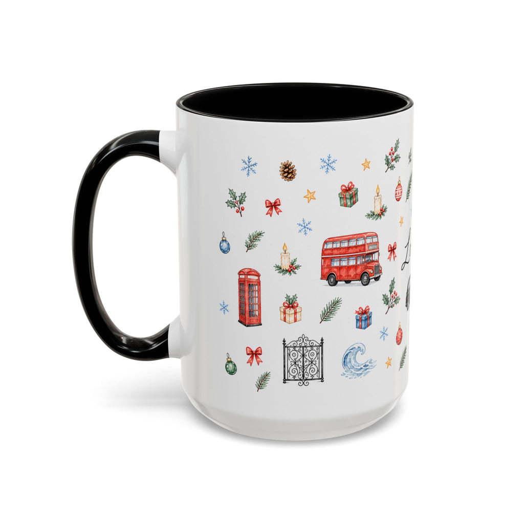 London Christmas Mug | Watercolor City Souvenir, Travel Memories, Ceramic Coffee Cup