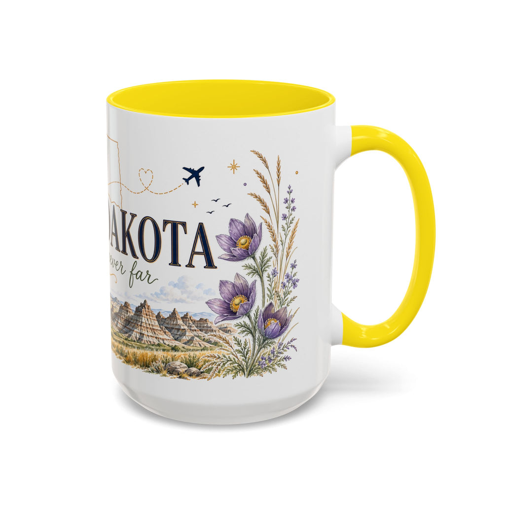 South Dakota State Map Mug | Botanical Accents, Homesick Gift (11oz or 15oz)