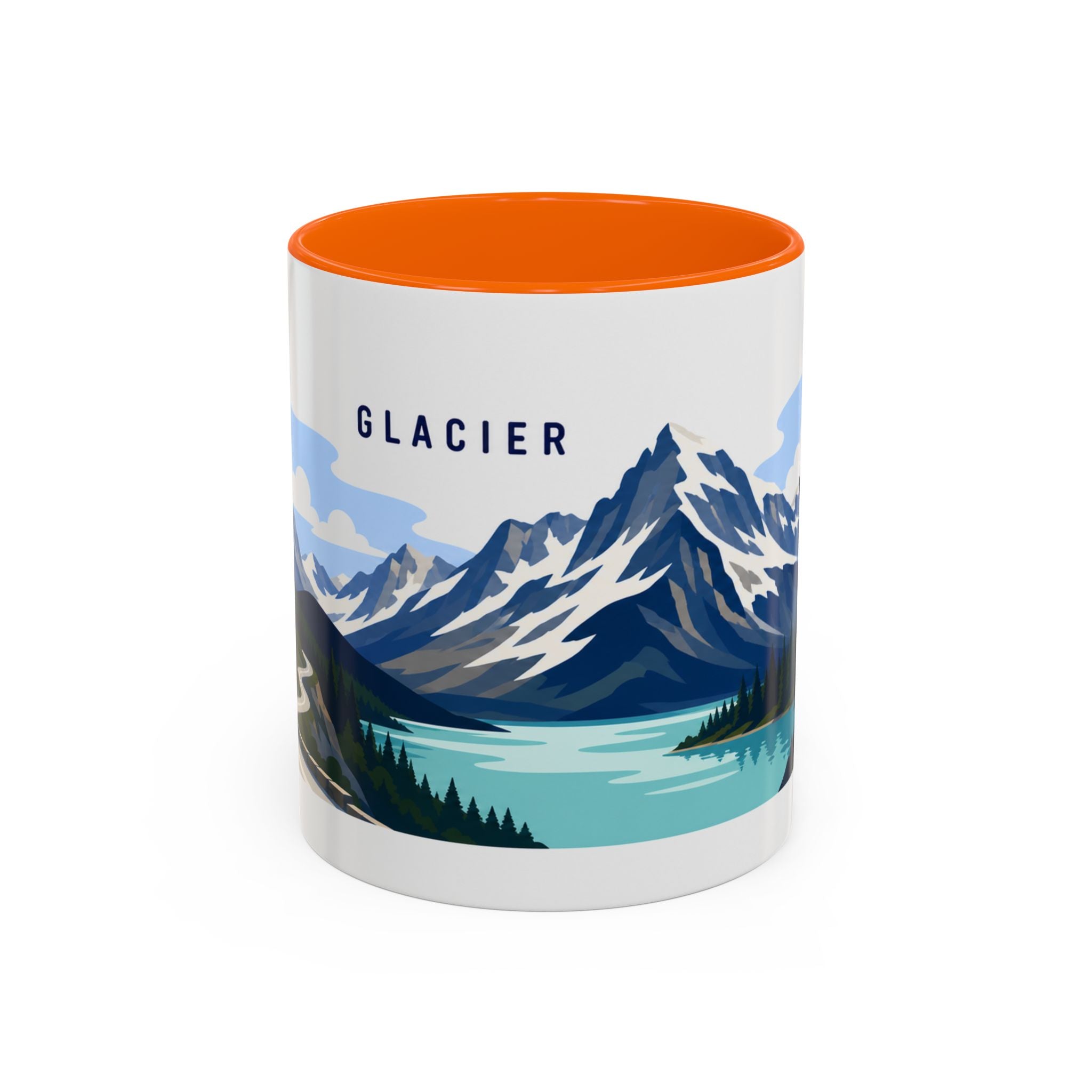 Glacier National Park Coffee Mug | Solid Color Block Park Souvenir | 11oz 15oz Accent Mug