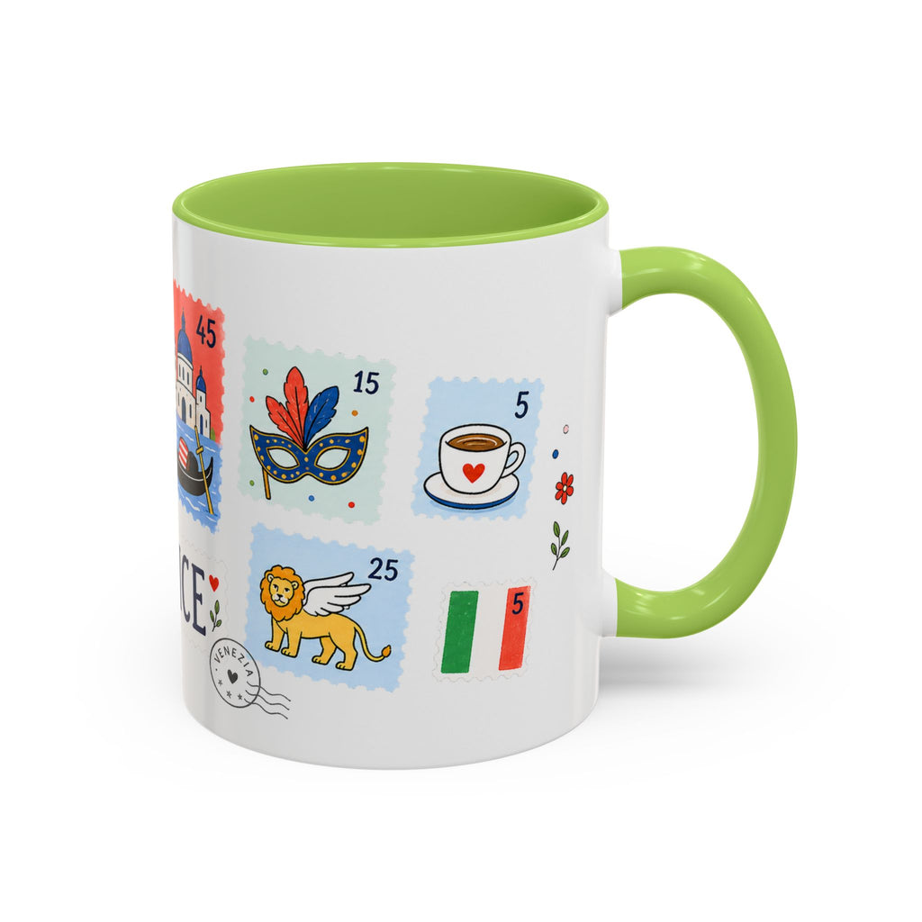 Venice Coffee Mug | Postage Stamp Collage Mug | Travel Souvenir Accent Cup 11oz 15oz