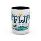Fiji Coffee Mug | Travel Destination Souvenir Gift | Accent Color Ceramic 11oz 15oz