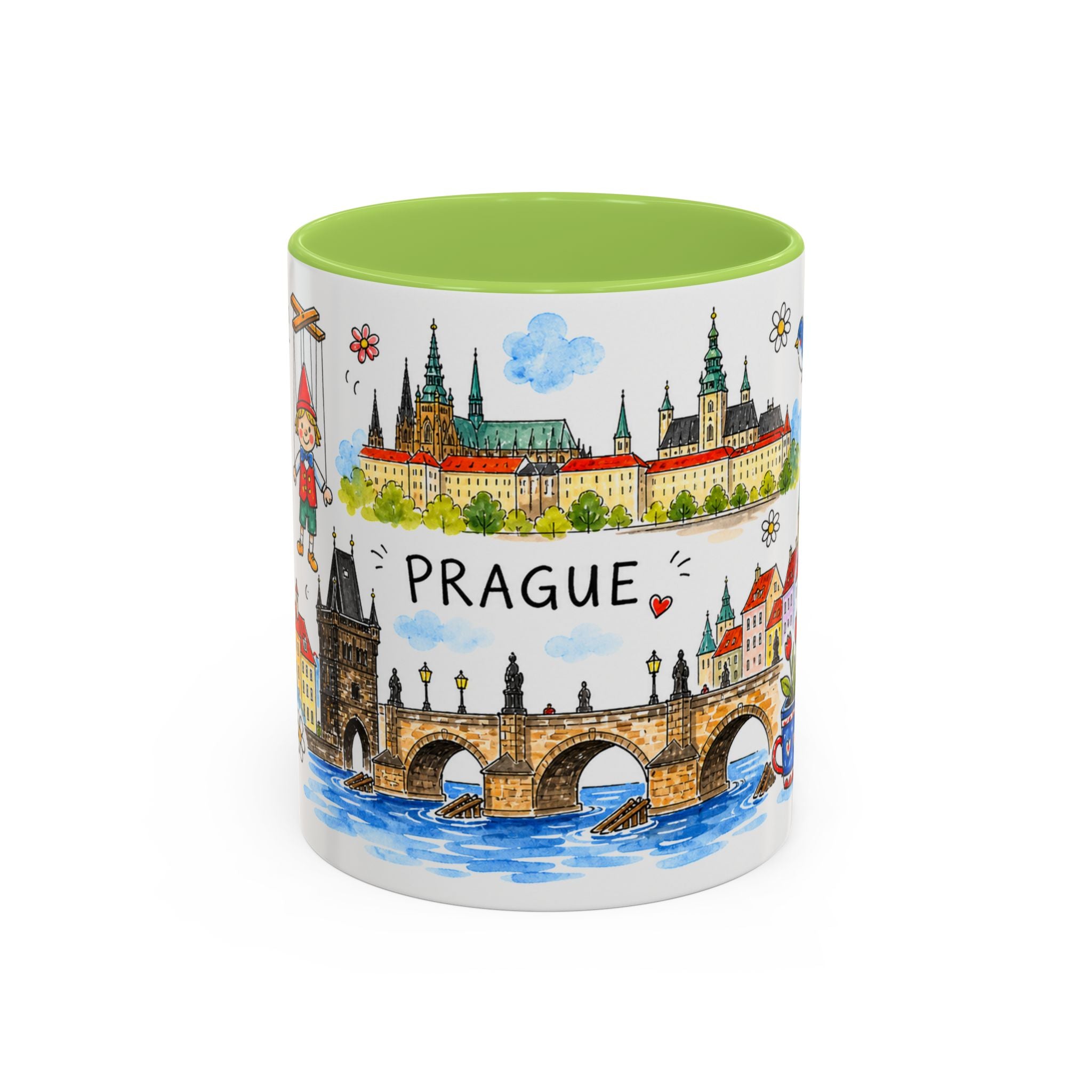 Prague Travel Mug | European City Souvenir Accent Coffee Mug | 11oz 15oz Ceramic Cup