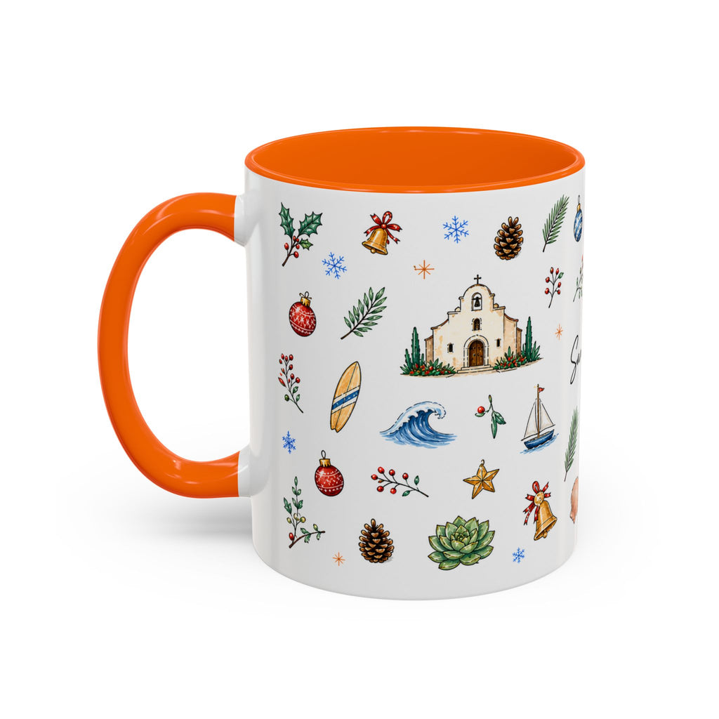 San Diego Christmas Mug | Watercolor City Souvenir, Holiday Travel Gift (11oz/15oz)