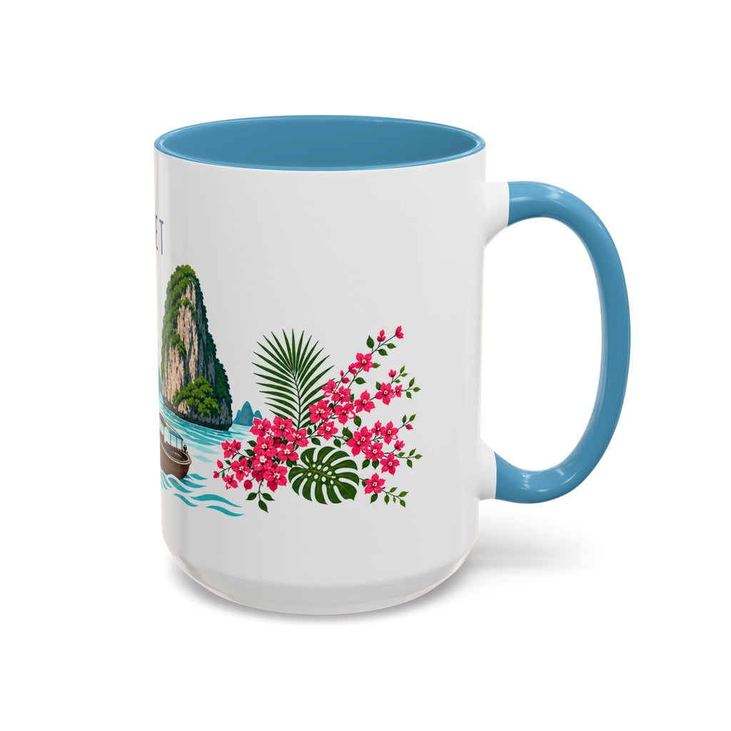 Phuket Coffee Mug | Thailand Travel Souvenir | Porcelain Decal City Gift | 11oz 15oz Accent Mug