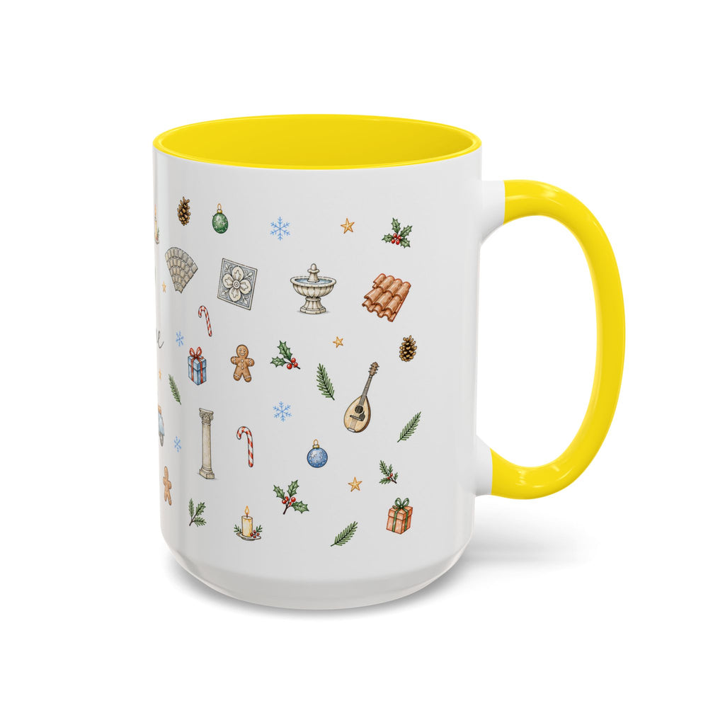 Rome Christmas Mug | Watercolor City Souvenir | Ceramic Coffee Cup