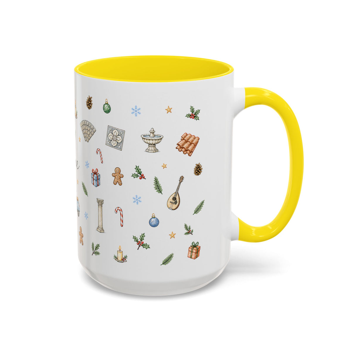 Rome Christmas Mug | Watercolor City Souvenir | Ceramic Coffee Cup