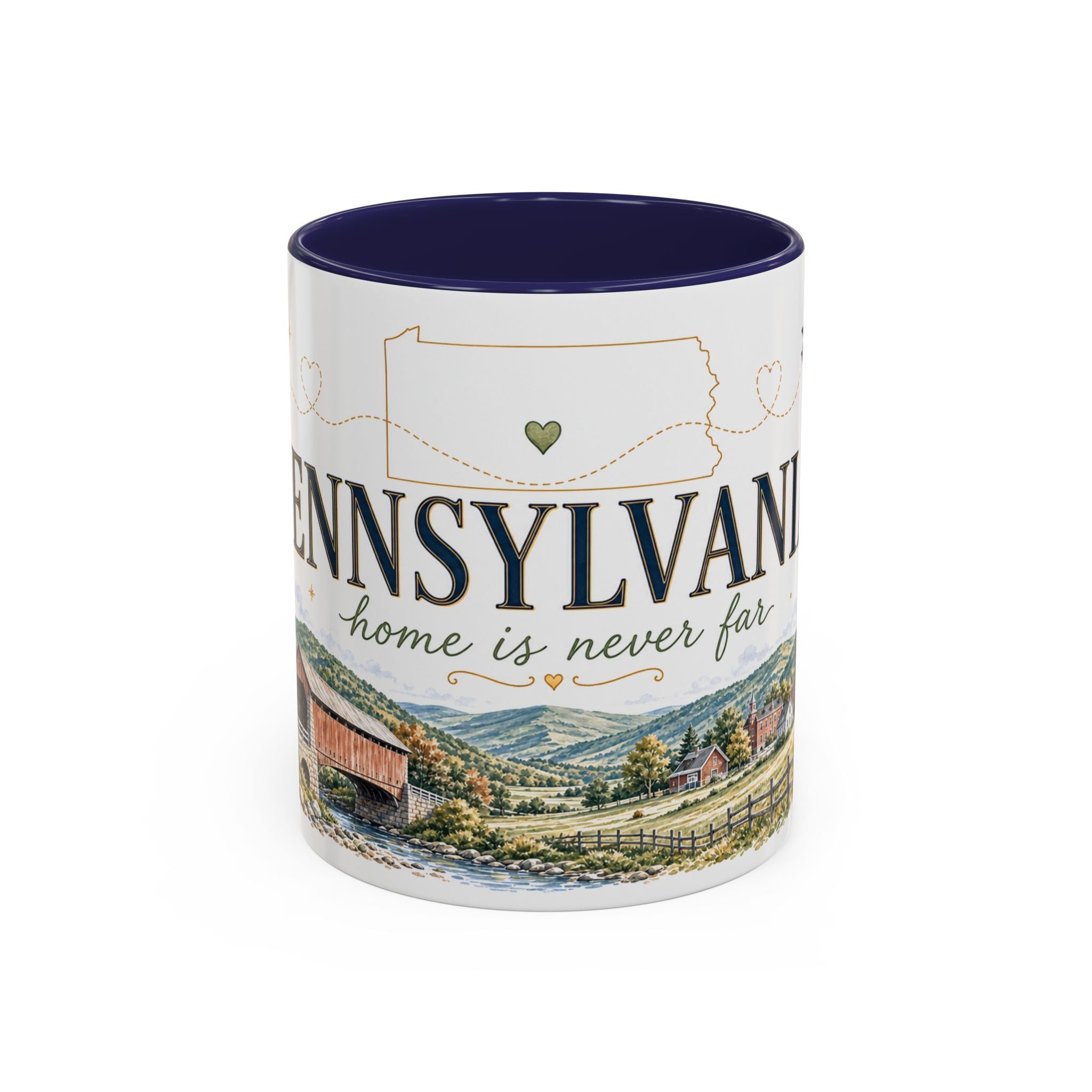 Pennsylvania Home State Mug | Moving Away Gift | Long Distance Friendship Coffee Cup | 11oz 15oz Accent Mug