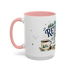 Retirement Plan Coffee And Adventures Mug | Travel Retirement Gift | Accent Color Ceramic 11oz 15oz
