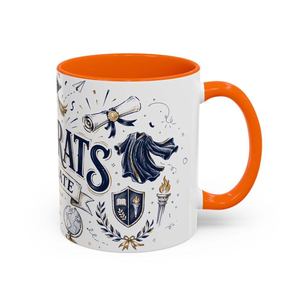 Congrats Graduate Coffee Mug | Class of 2026 Graduation Gift | Accent Color Ceramic 11oz 15oz