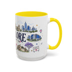 Bangalore Coffee Mug | India Souvenir Travel Gift | Accent Color Ceramic 11oz 15oz