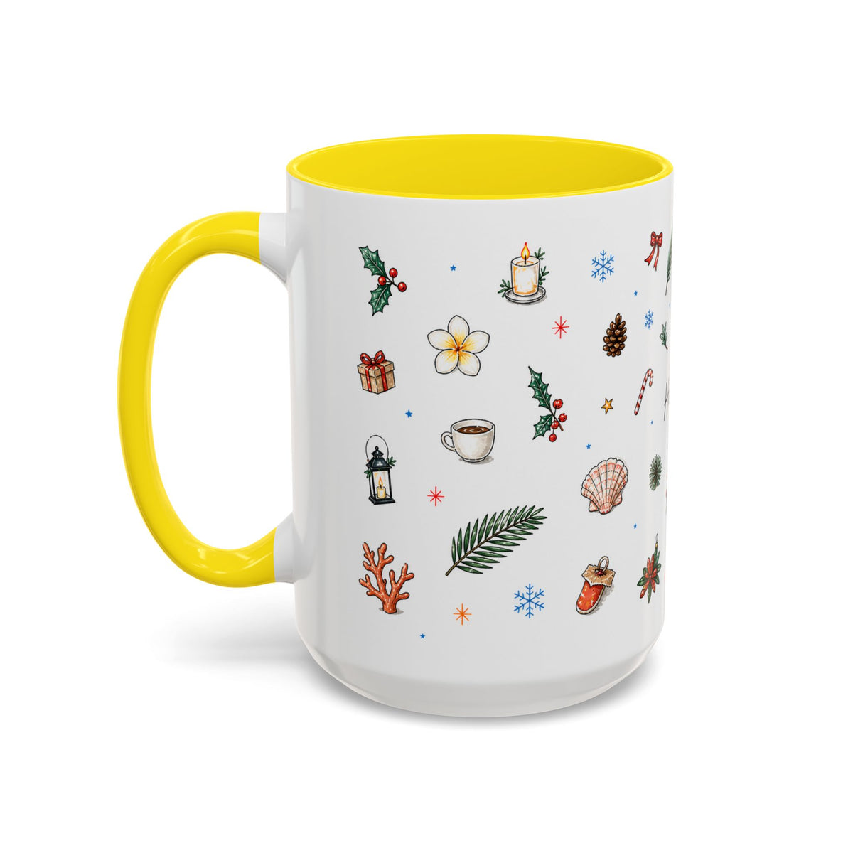 Honolulu Christmas Mug | Watercolor City Souvenir | Ceramic Coffee Cup (11oz 15oz)