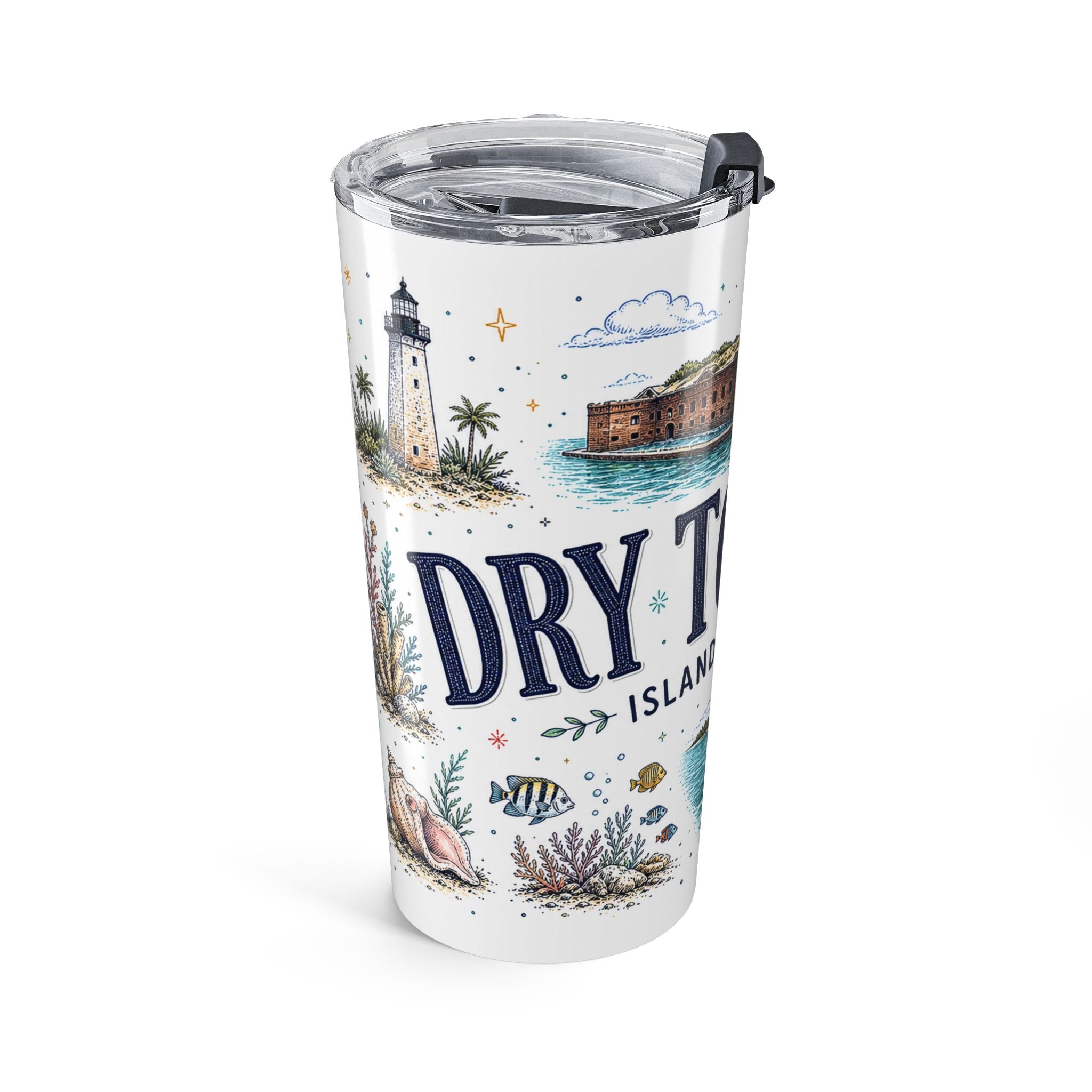 Dry Tortugas National Park 20oz Tumbler | Florida Island Fort Snorkeling Gift | Insulated Stainless Steel Travel Cup