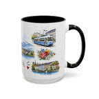 Geneva Illustrated Travel Mug | City Souvenir Accent Coffee Mug | 11oz 15oz Ceramic Cup