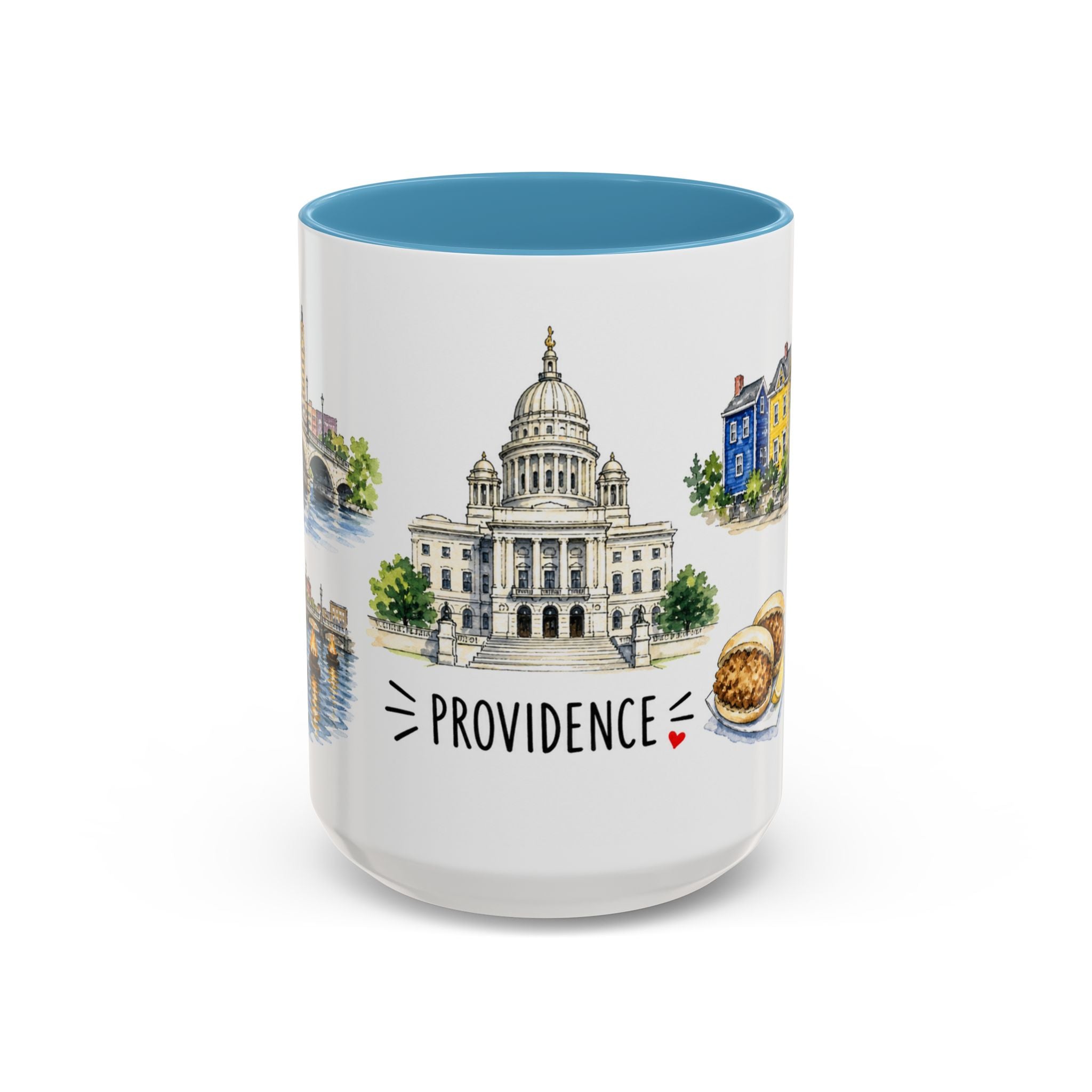 Providence Illustrated Travel Mug | City Souvenir Accent Coffee Mug | 11oz 15oz Ceramic Cup