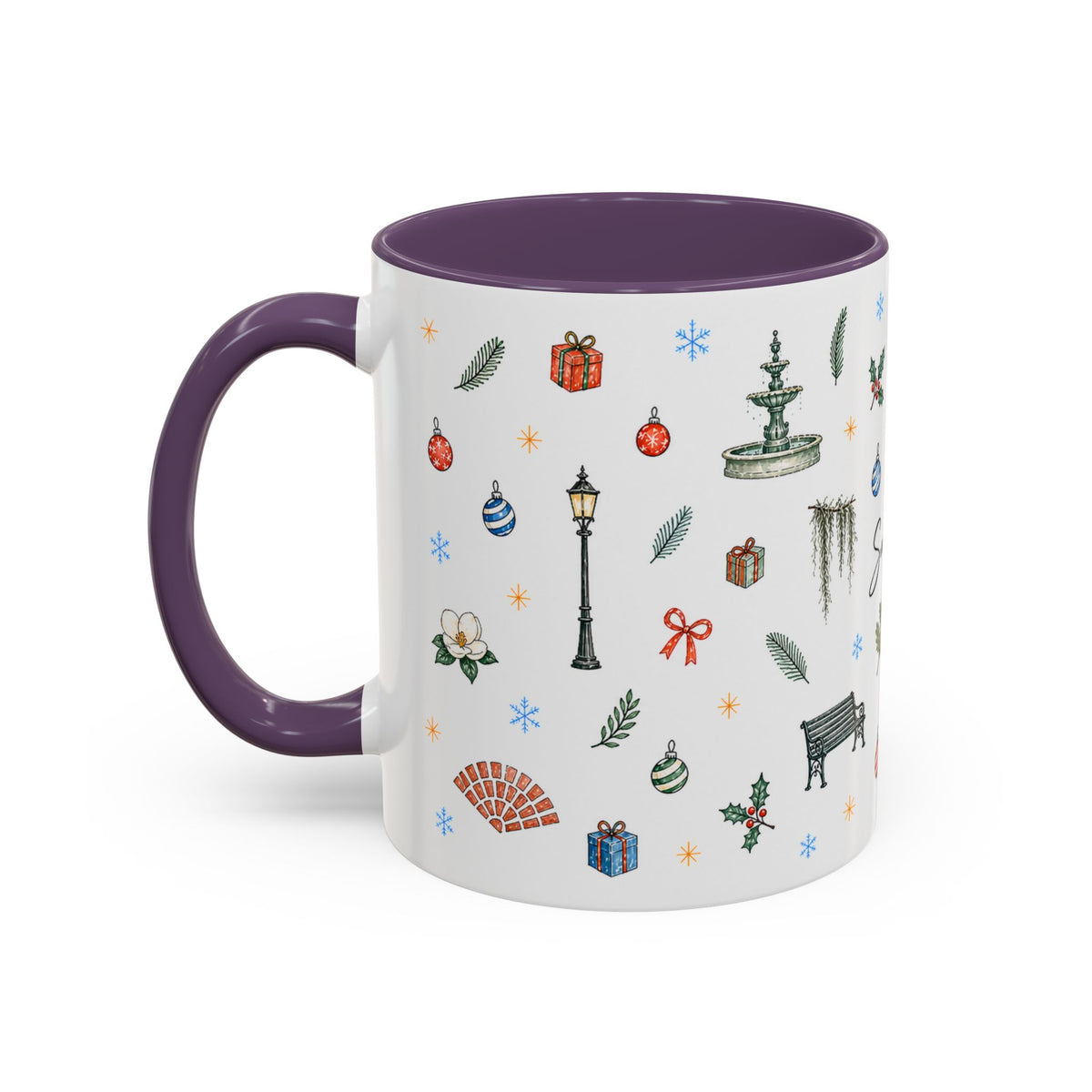 Savannah Christmas Mug | Watercolor City Souvenir, Travel Memories Cup
