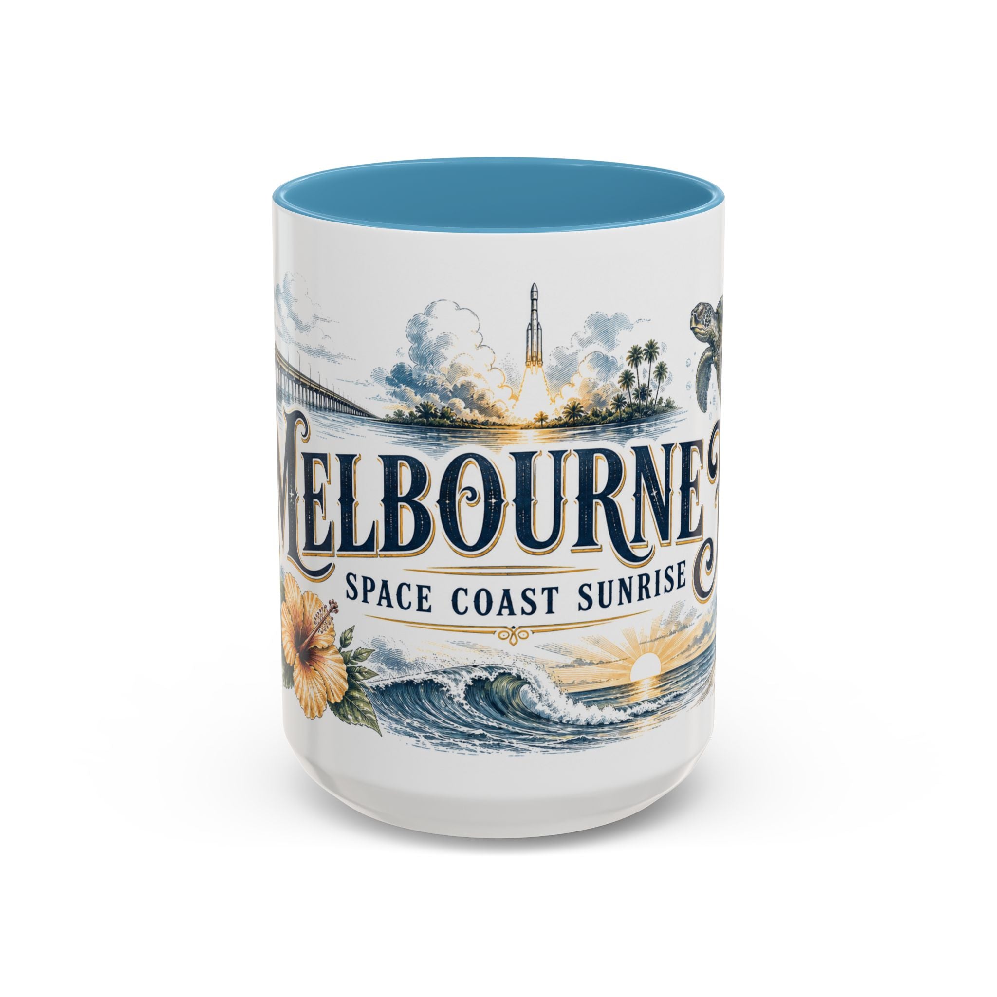 Melbourne FL Coffee Mug | United States Travel Souvenir | Vintage Illustrated City Gift | 11 oz 15 oz Accent Mug