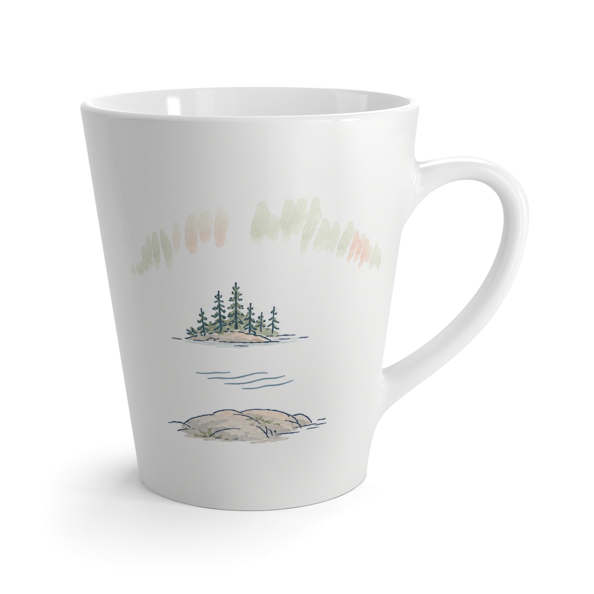 Voyageurs National Park Latte Mug | Pastel Watercolor Nature Coffee Cup | 12 oz Travel Souvenir Gift