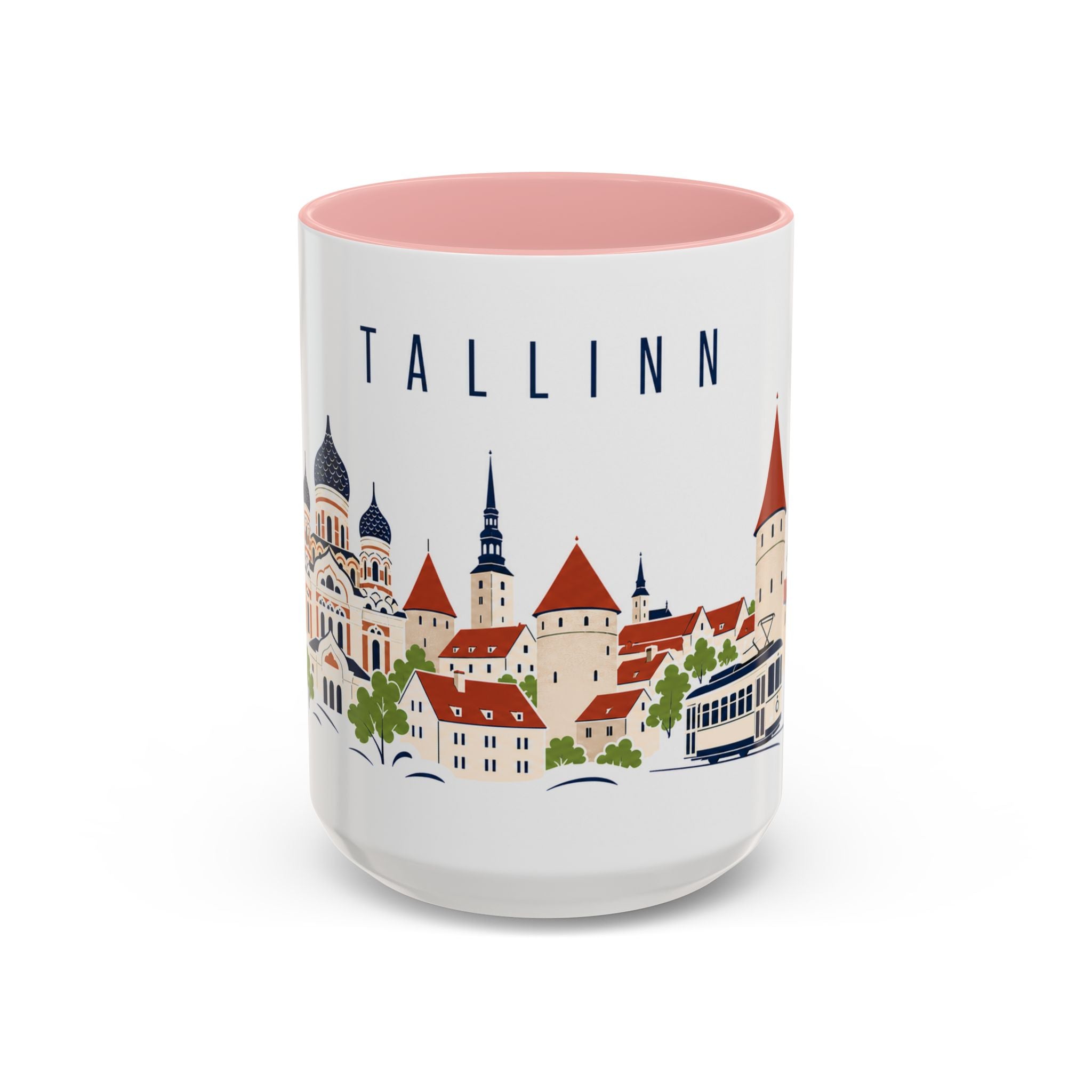 Tallinn Coffee Mug | Estonia Travel Souvenir | Porcelain Decal City Gift | 11oz 15oz Accent Mug