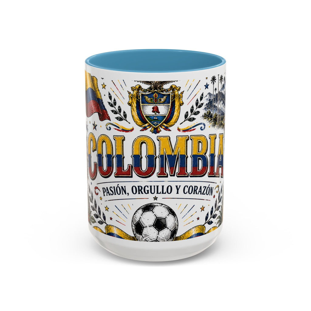 Colombia Soccer Coffee Mug | World Cup Fan Gift | Accent Color Ceramic 11oz 15oz Match Day Cup