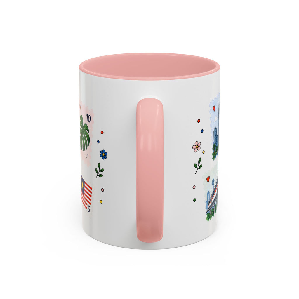 Kuala Lumpur Coffee Mug | Postage Stamp Collage Mug | Travel Souvenir Accent Cup 11oz 15oz