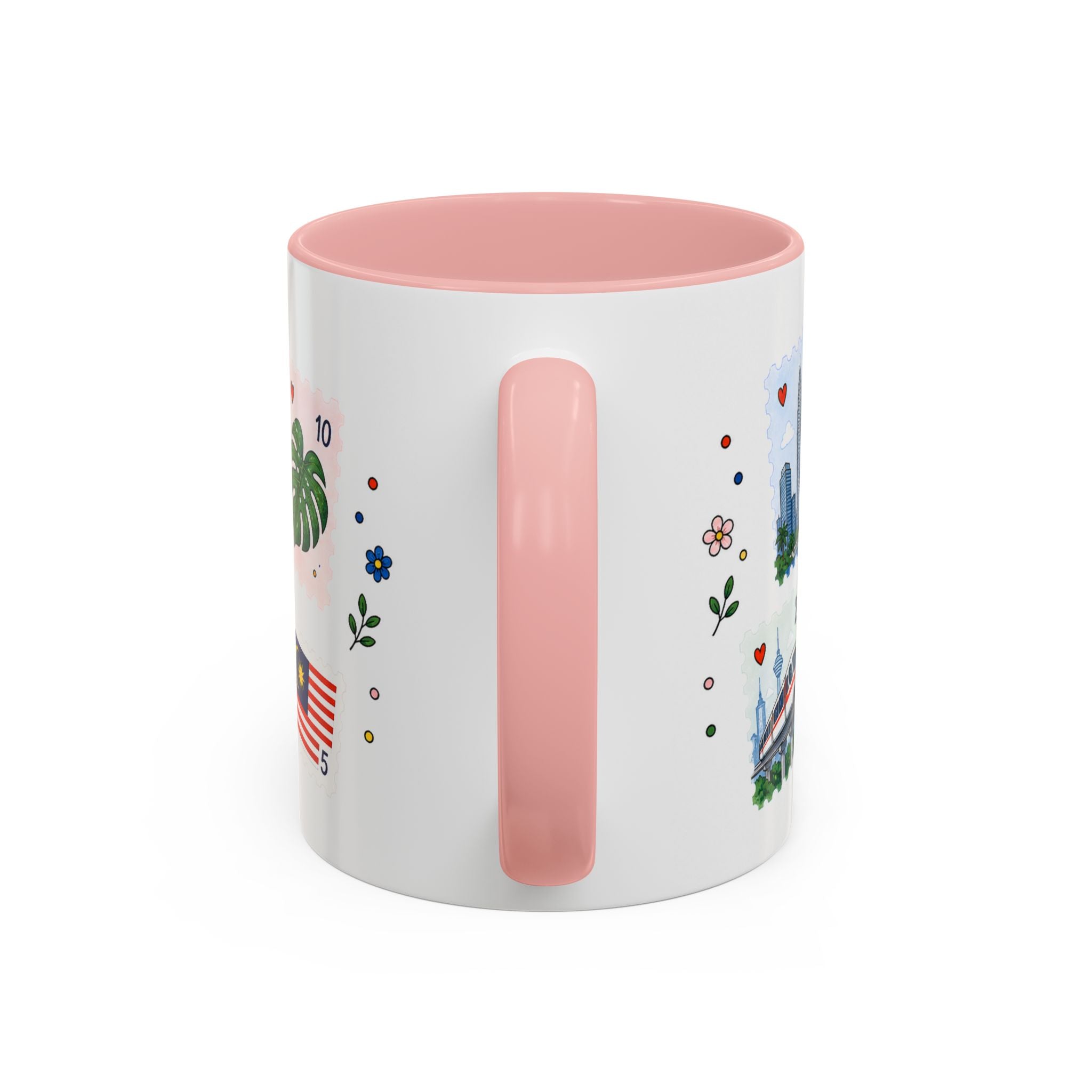 Kuala Lumpur Coffee Mug | Postage Stamp Collage Mug | Travel Souvenir Accent Cup 11oz 15oz