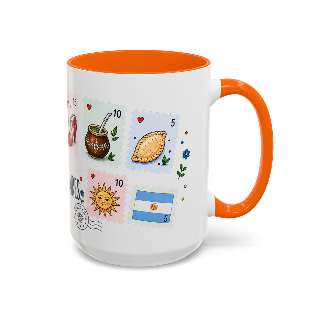 Buenos Aires Coffee Mug | Postage Stamp Collage Mug | Travel Souvenir Accent Cup 11oz 15oz