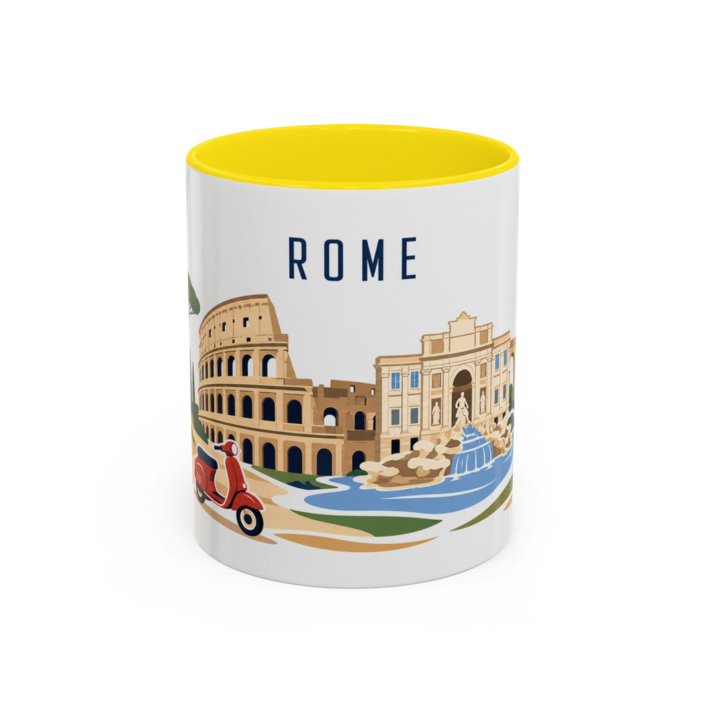 Rome Coffee Mug | Italy Travel Souvenir | Porcelain Decal City Gift | 11oz 15oz Accent Mug