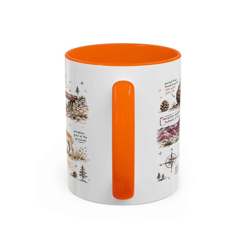 Petrified Forest National Park Coffee Mug | Arizona Painted Desert Fossil Gift | Accent Color Ceramic 11oz 15oz