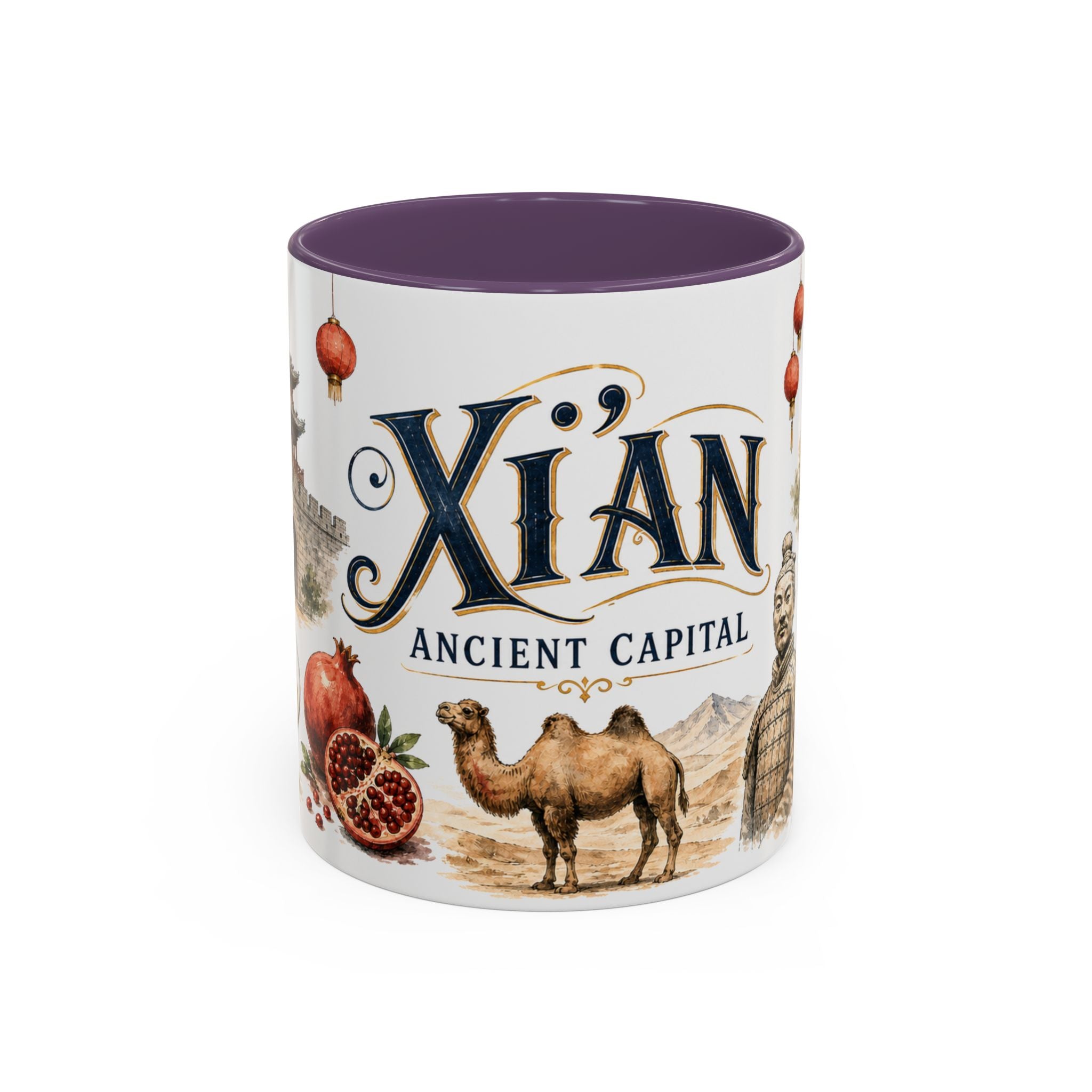 Xi'an Coffee Mug | China Travel Souvenir | Vintage Illustrated City Gift | 11 oz 15 oz Accent Mug