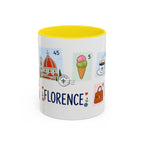 Florence Coffee Mug | Postage Stamp Collage Mug | Travel Souvenir Accent Cup 11oz 15oz