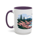 Acadia National Park Coffee Mug | Solid Color Block Park Souvenir | 11oz 15oz Accent Mug