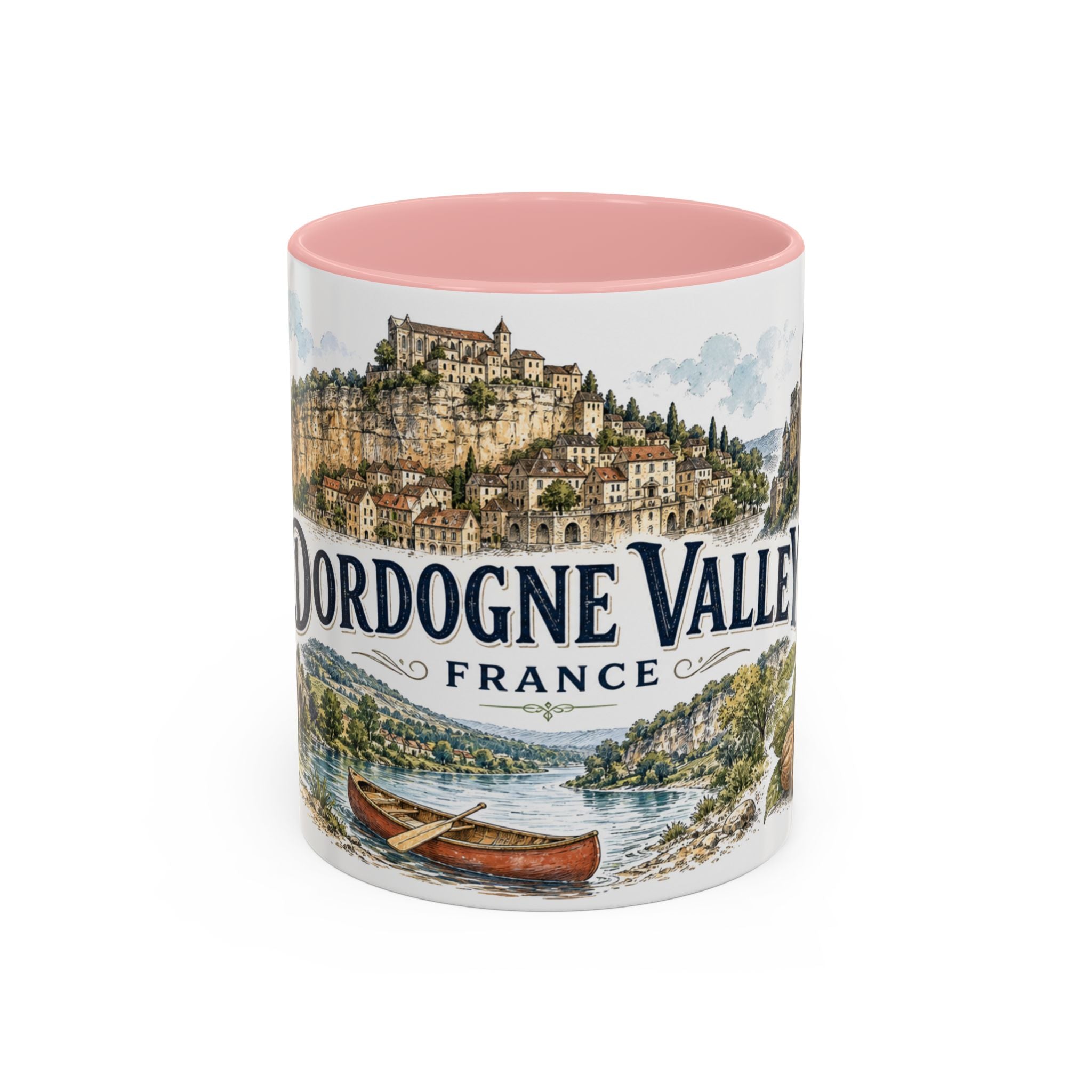 Dordogne Valley Mug, France Travel Souvenir, Bucket List Gift, Accent Ceramic Coffee Mug 11oz 15oz