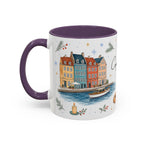 Copenhagen Christmas Mug | Watercolor Travel Souvenir | Holiday Gift | Accent Ceramic Coffee Cup 11oz 15oz