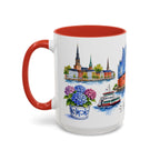 Hamburg Illustrated Travel Mug | City Souvenir Accent Coffee Mug | 11oz 15oz Ceramic Cup
