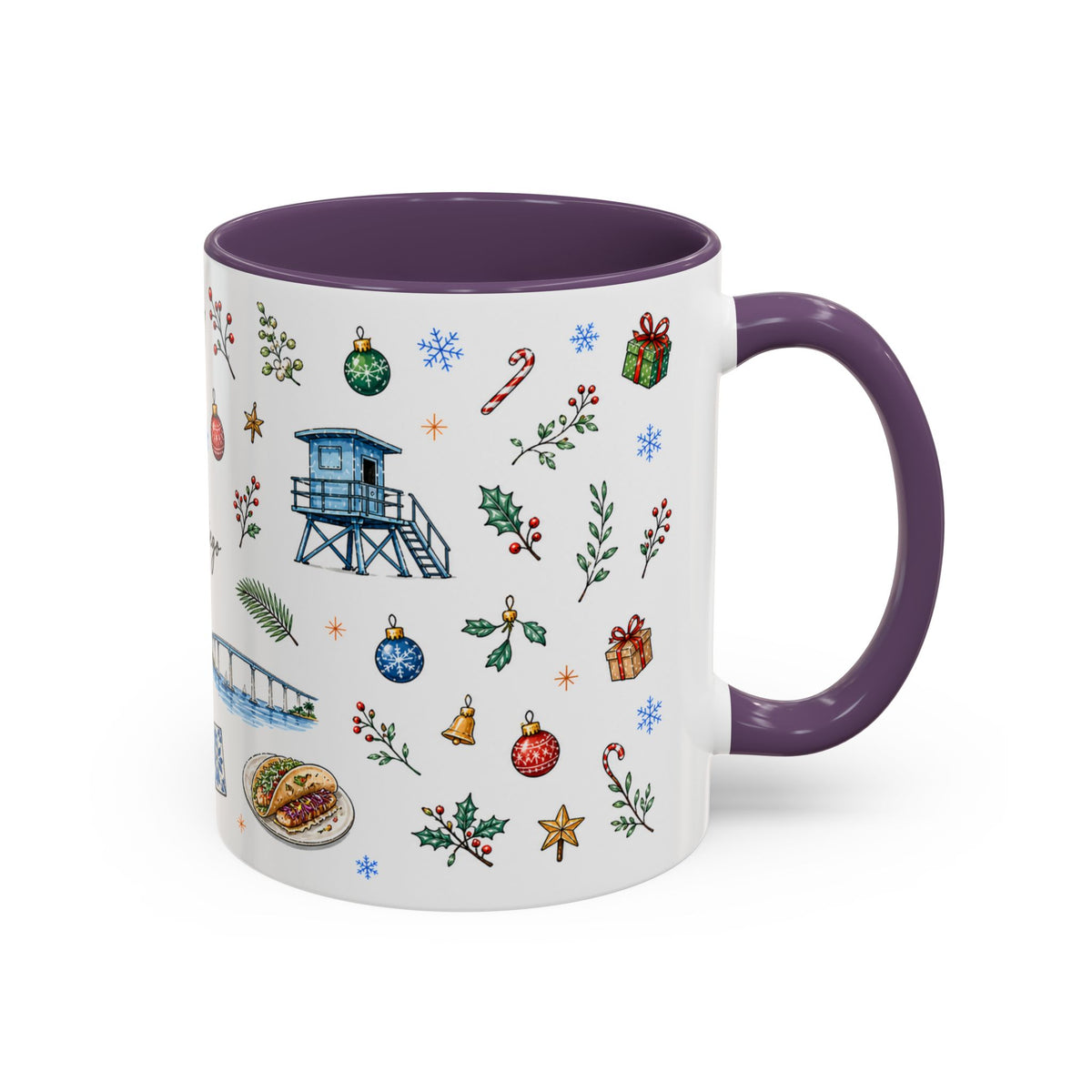 San Diego Christmas Mug | Watercolor City Souvenir, Holiday Travel Gift (11oz/15oz)