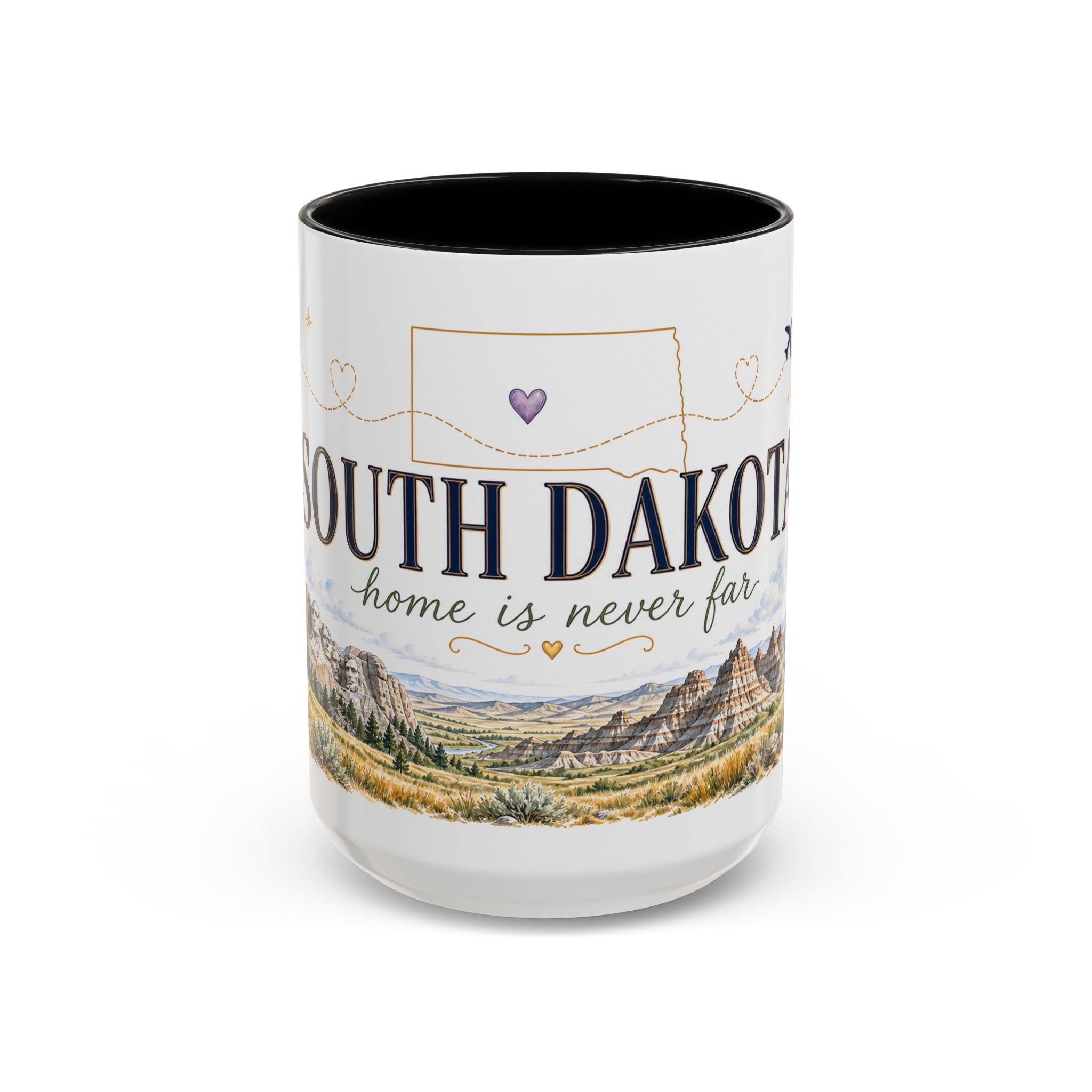 South Dakota State Map Mug | Botanical Accents, Homesick Gift (11oz or 15oz)