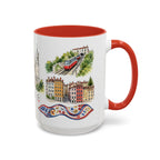 Lyon Illustrated Travel Mug | City Souvenir Accent Coffee Mug | 11oz 15oz Ceramic Cup
