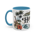 Honolulu Coffee Mug | United States Travel Souvenir | Vintage Illustrated City Gift | 11 oz 15 oz Accent Mug
