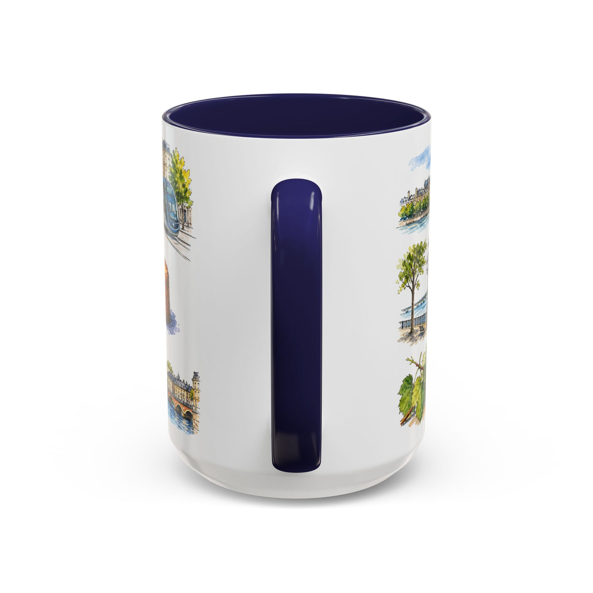 Bordeaux Illustrated Travel Mug | City Souvenir Accent Coffee Mug | 11oz 15oz Ceramic Cup