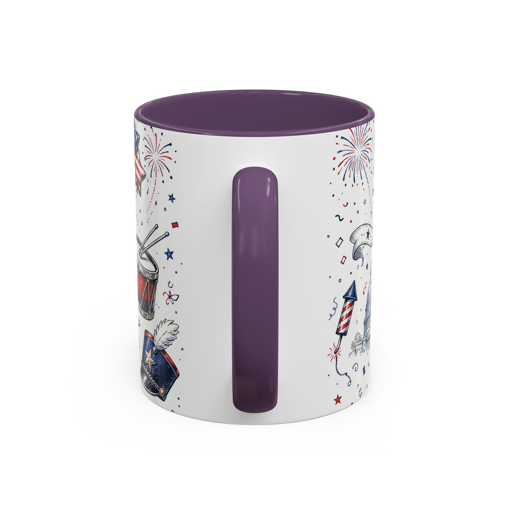 Stars and Stripes Forever Coffee Mug | Patriotic 4th of July Gift | Accent Color Ceramic 11oz 15oz