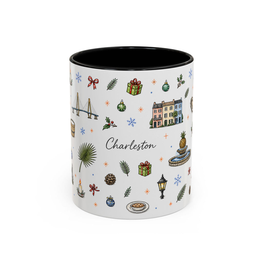 Charleston Christmas Mug | Watercolor City Souvenir, Holiday Travel Gift (11oz/15oz)