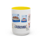 Dubrovnik Coffee Mug | Postage Stamp Collage Mug | Travel Souvenir Accent Cup 11oz 15oz