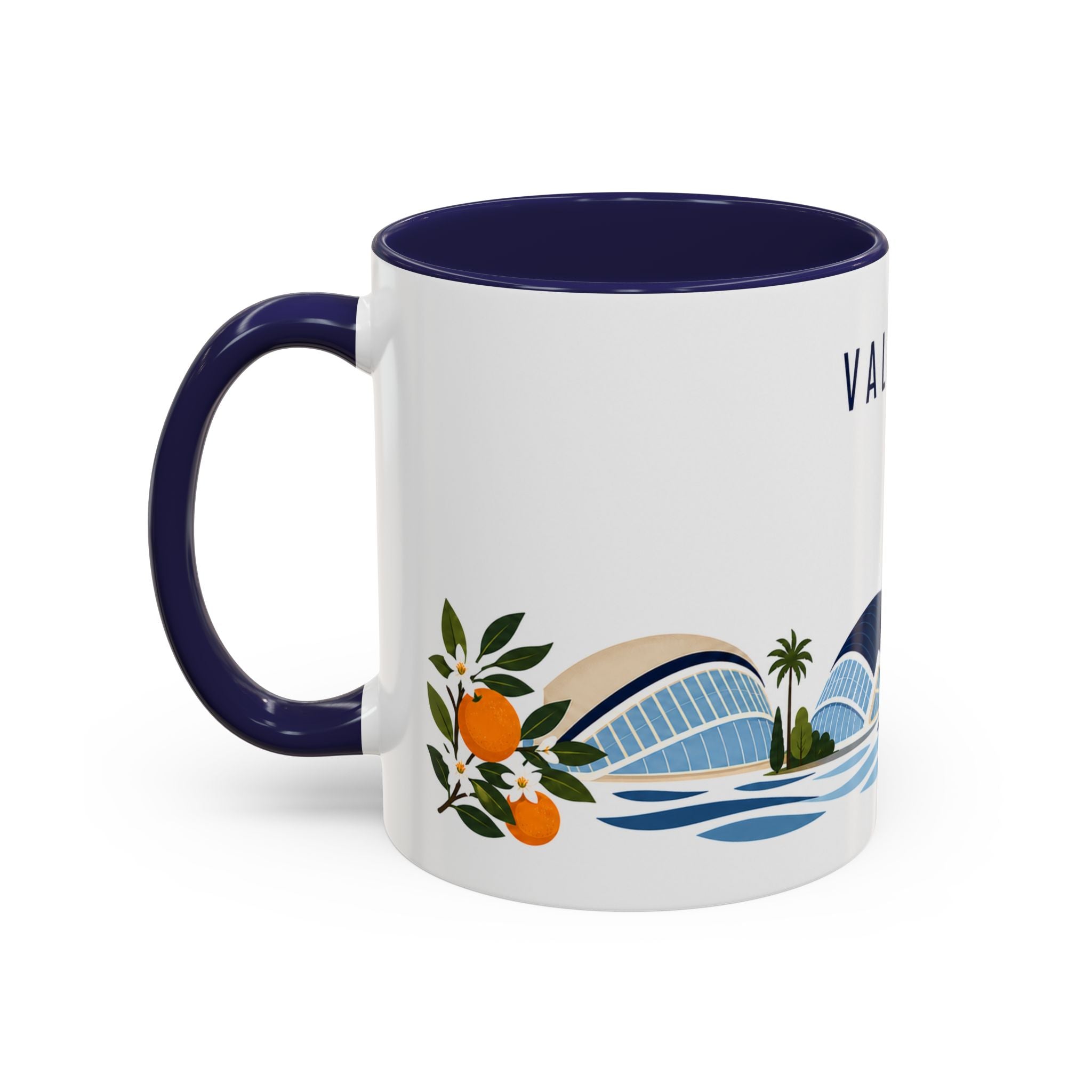 Valencia Coffee Mug | Spain Travel Souvenir | Porcelain Decal City Gift | 11oz 15oz Accent Mug