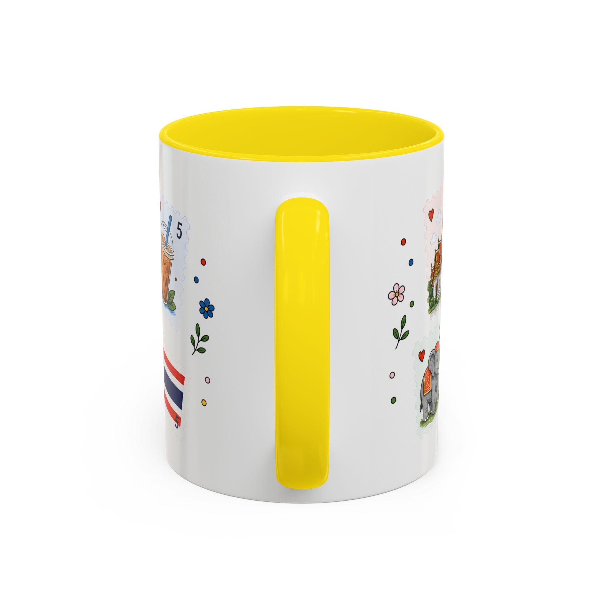 Bangkok Coffee Mug | Postage Stamp Collage Mug | Travel Souvenir Accent Cup 11oz 15oz