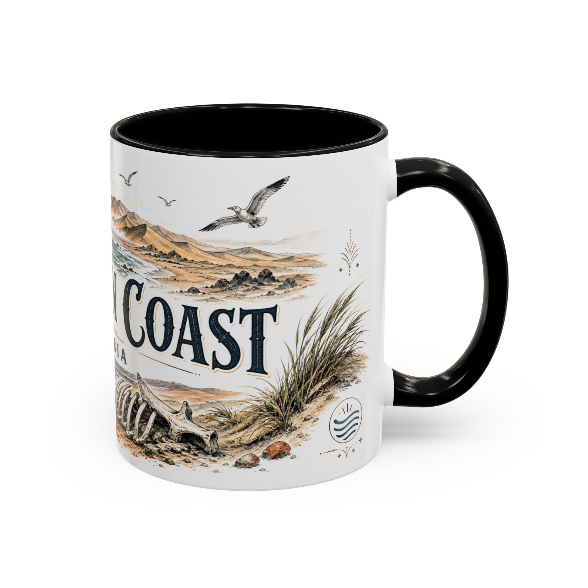 Skeleton Coast Mug, Namibia Travel Souvenir, Bucket List Gift, Accent Ceramic Coffee Mug 11oz 15oz