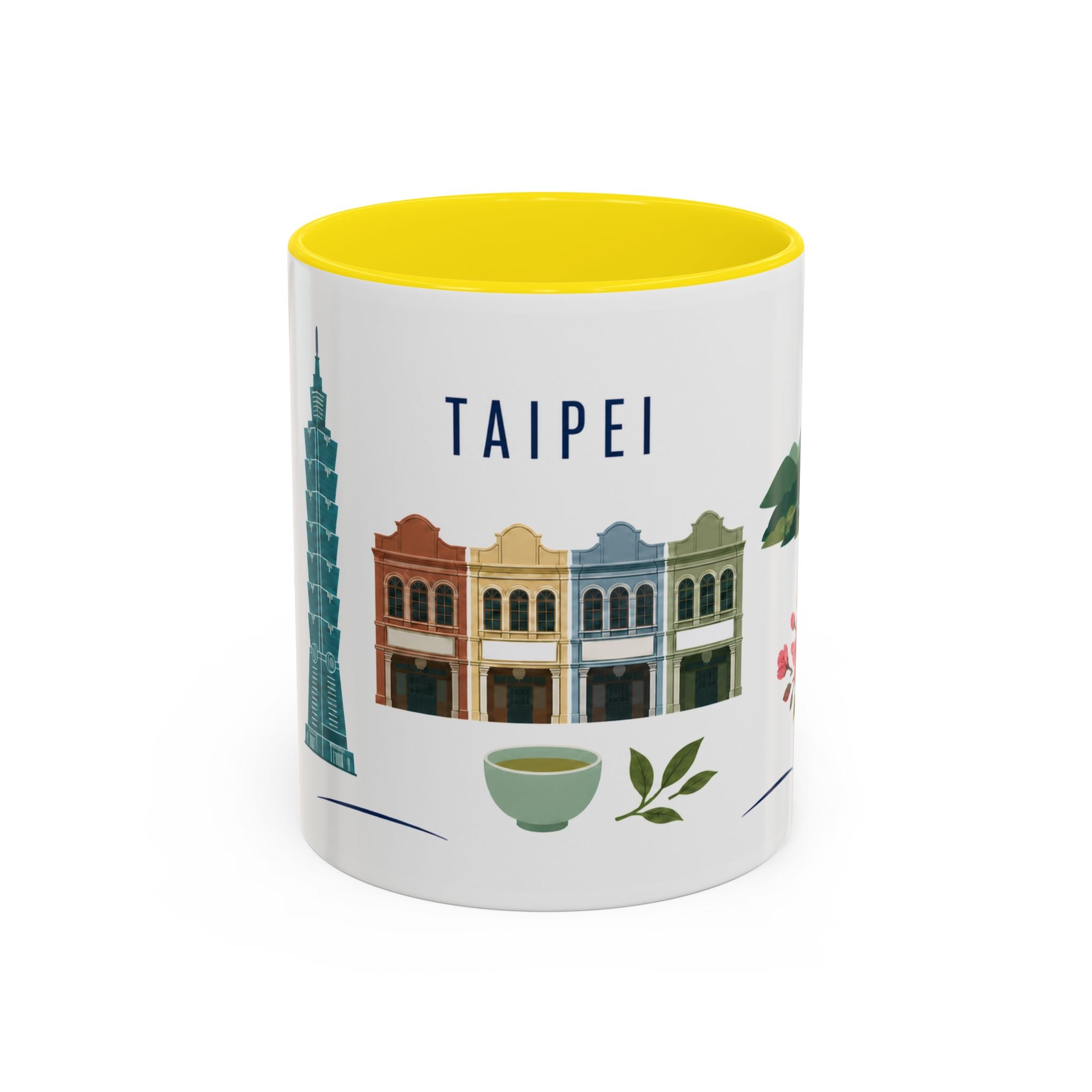 Taipei Coffee Mug | Taiwan Travel Souvenir | Porcelain Decal City Gift | 11oz 15oz Accent Mug