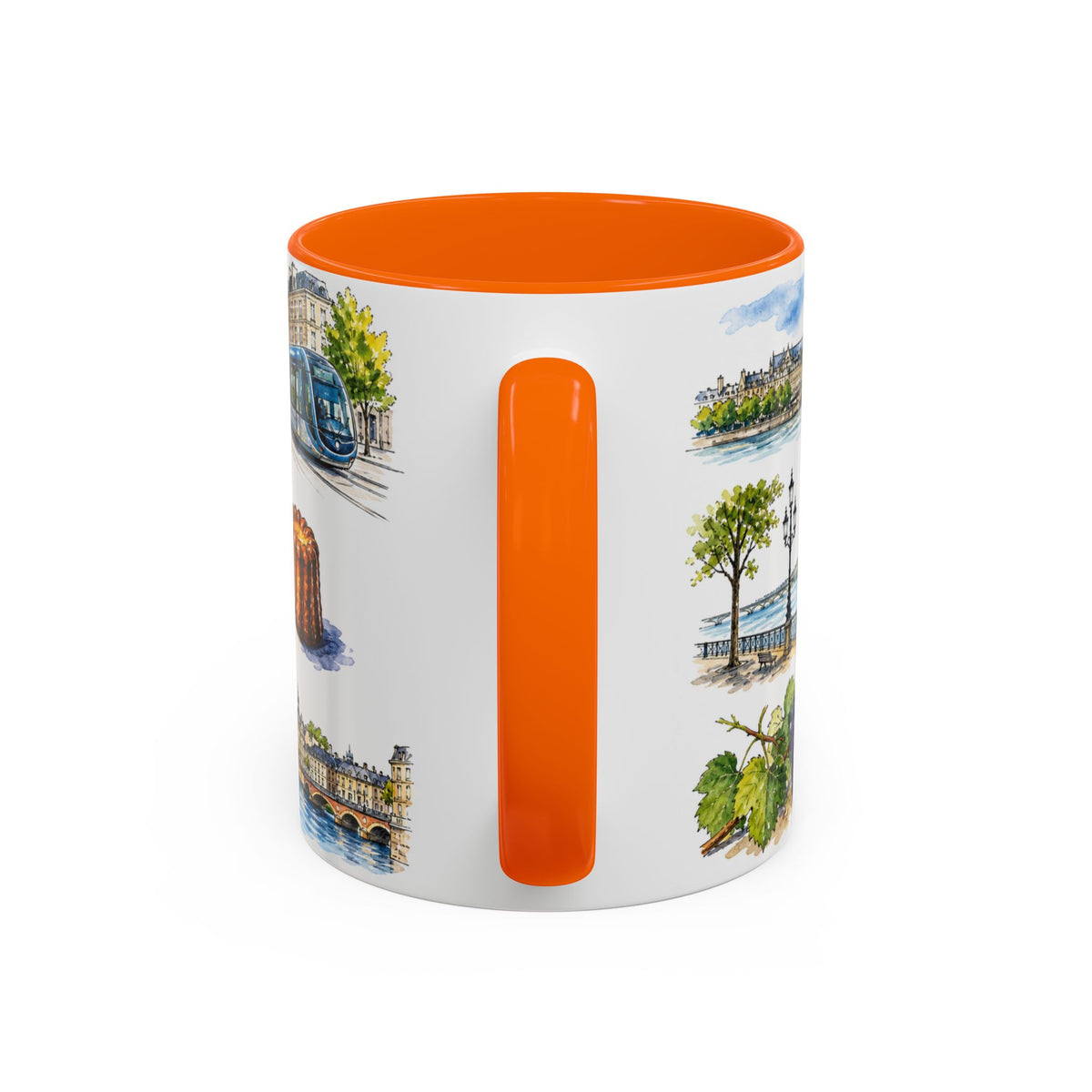 Bordeaux Illustrated Travel Mug | City Souvenir Accent Coffee Mug | 11oz 15oz Ceramic Cup