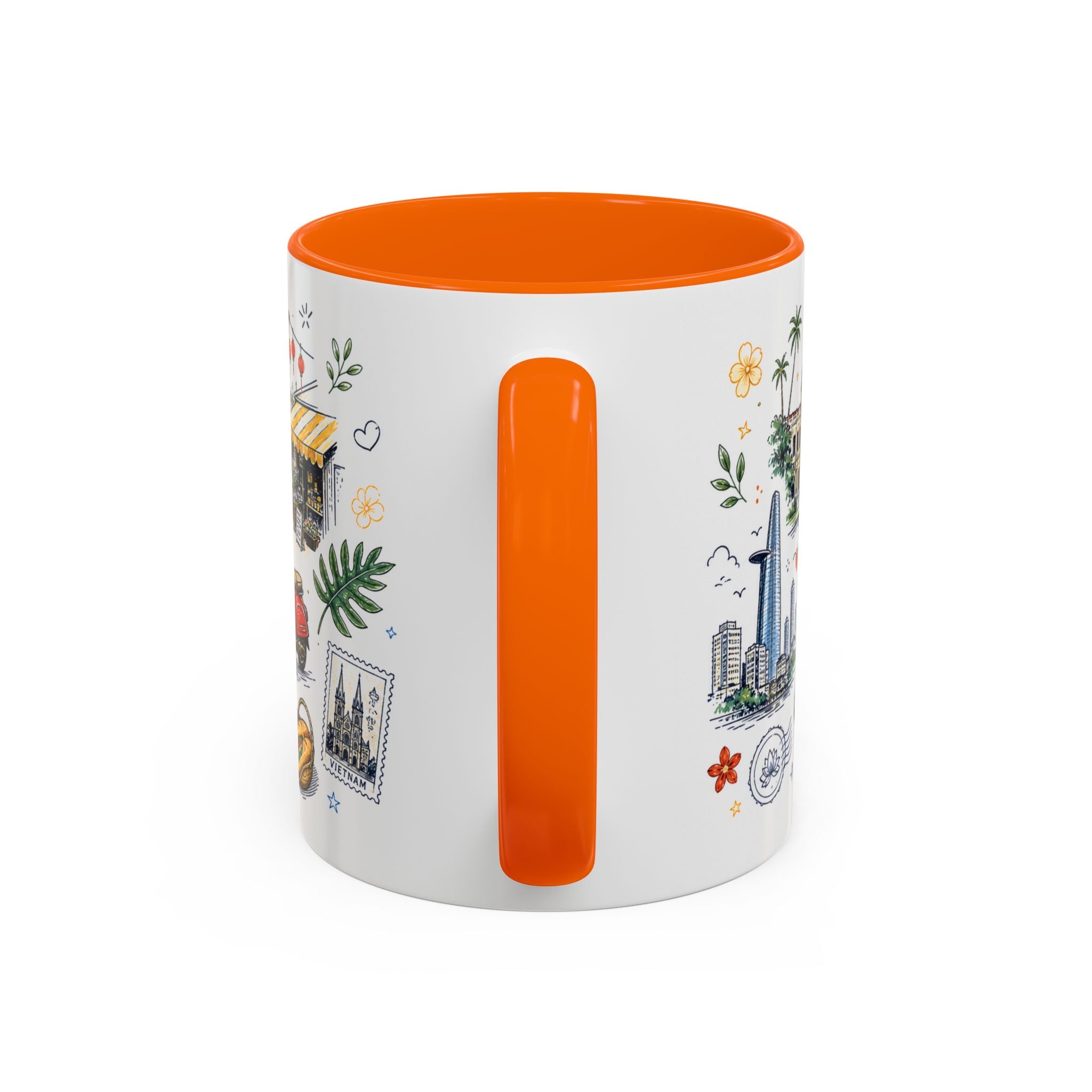 Ho Chi Minh City Coffee Mug | Vietnam Souvenir Travel Gift | Accent Color Ceramic 11oz 15oz