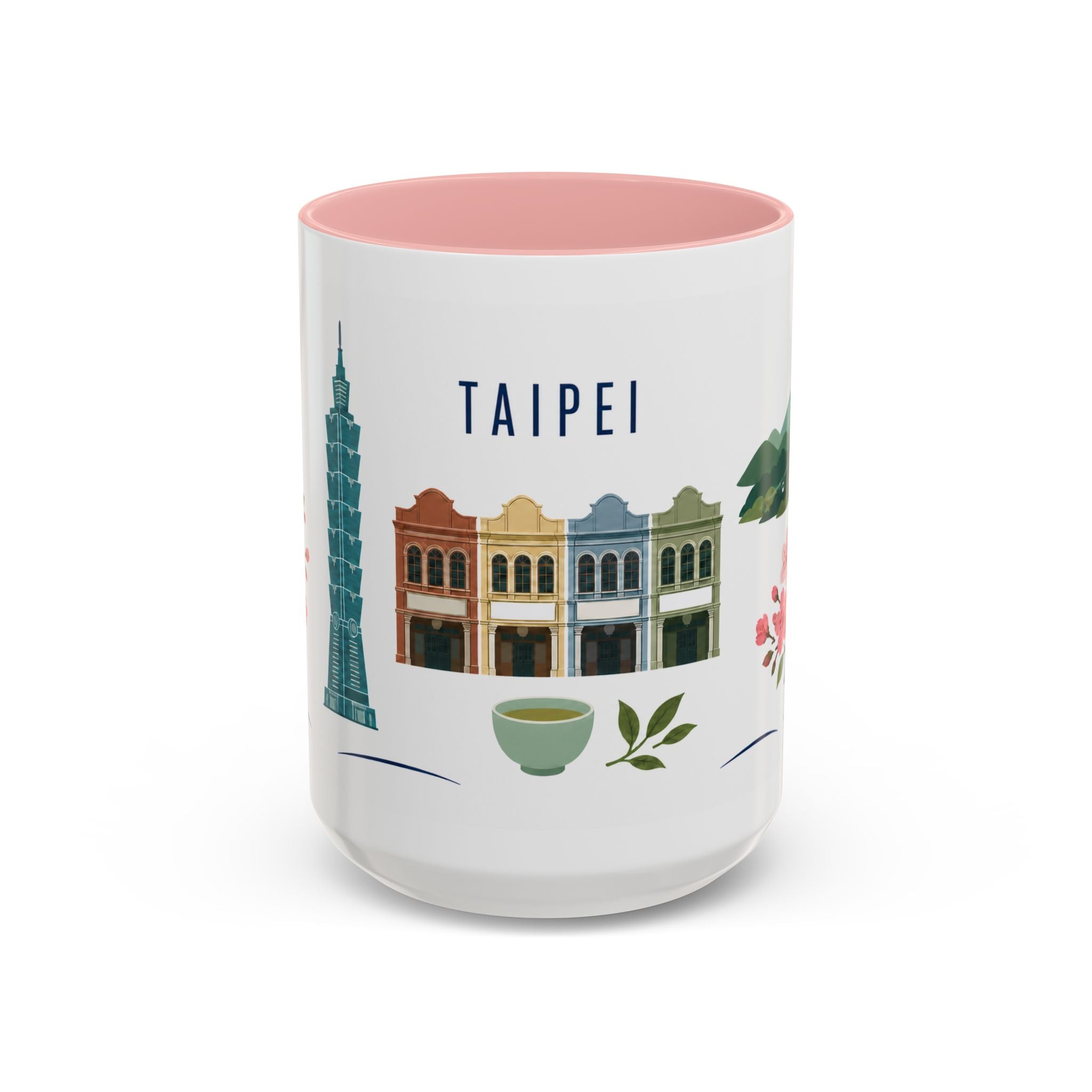 Taipei Coffee Mug | Taiwan Travel Souvenir | Porcelain Decal City Gift | 11oz 15oz Accent Mug