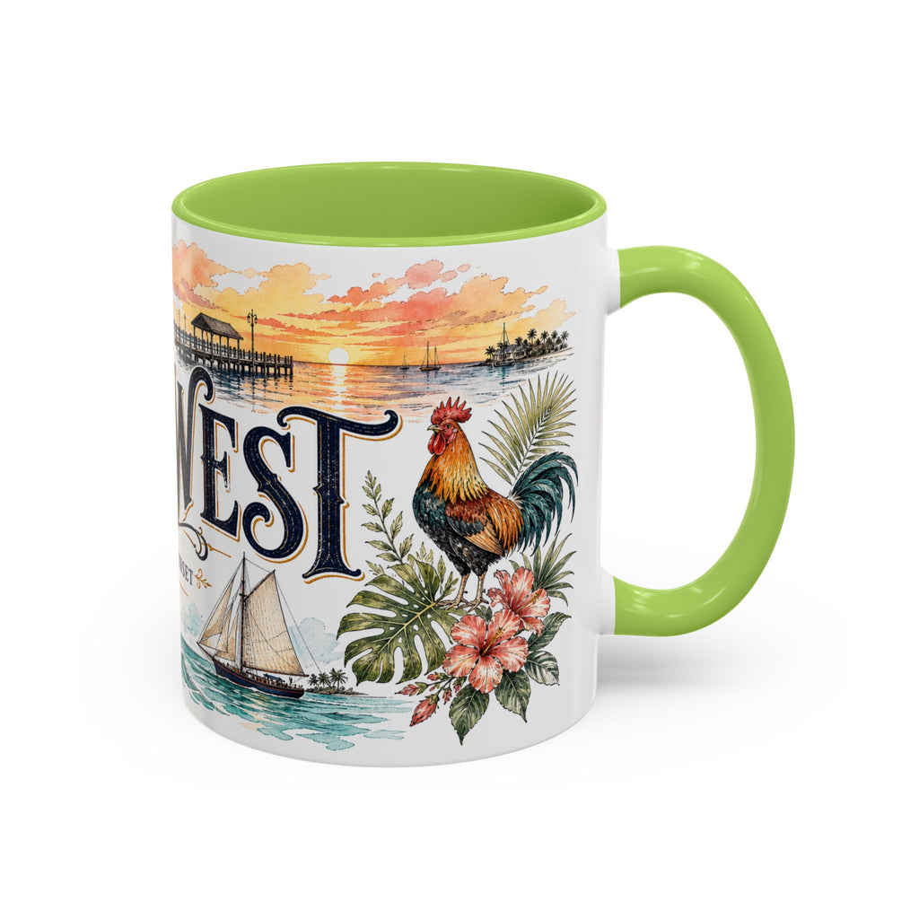 Key West Coffee Mug | United States Travel Souvenir | Vintage Illustrated City Gift | 11 oz 15 oz Accent Mug